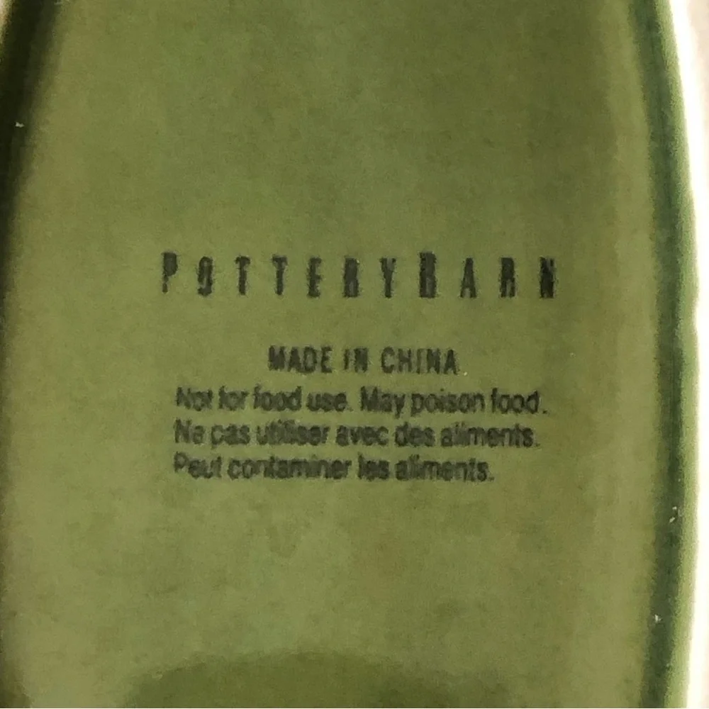 Pottery Barn Green tropical leaf decorative platter